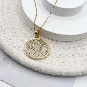 COLAR PINGENTE REDONDO DE MICRO ZIRCONIAS