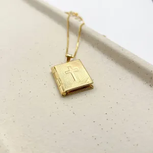 COLAR RELICÁRIO QUADRADO COM CRUZ