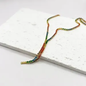 COLAR RIVIERA GRAVATINHA ZIRCONIA COLORIDA