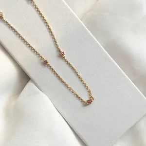 COLAR VNL COM FLORZINHA DE ZIRCONIA - 60CM