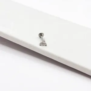 PIERCING EM AÇO INOX PARA FURO - 3 PEDRINHAS