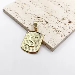 PINGENTE MEDALHA QUADRADA DE LETRA - S