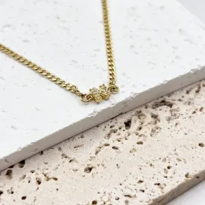 PULSEIRA ELO GRUMET FINA COM LETRA DE ZIRCONIA - N