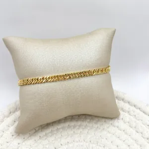 PULSEIRA MASCULINA ELO 4,5MM GRUMET DUPLA LAMINADA 21CM