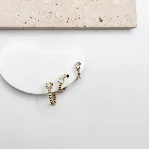 TRIO ARGOLA ARTICULADA BOLINHAS E 1 PONTO DE LUZ