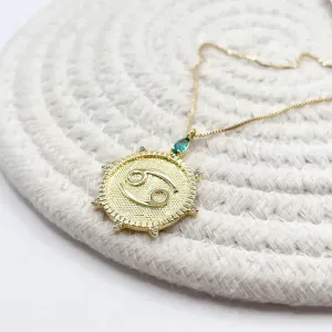 COLAR SIGNO CÂNCER COM PEDRINHAS
