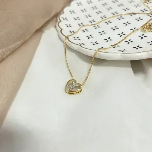 COLAR LETRA CORAÇÃO 1CM COM LETRA CRAVEJADA - E