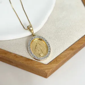 COLAR MEDALHA OVAL NOSSA SENHORA DAS GRAÇAS