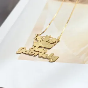 COLAR NOME FONTE 02 COM DETALHES COROA - ISIS GABRIELY