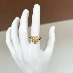 ANEL CORAÇÃO COM FOLHAS