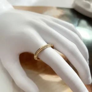ANEL MEIA ALIANÇA ZIRCONIA CRISTAL ALTA