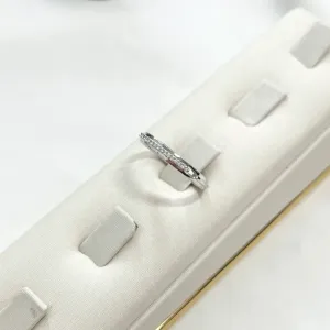 ANEL MEIA ALIANÇA ZIRCONIA CRISTAL ALTA