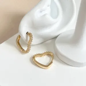 BRINCO ARGOLA ARTICULADA CORAÇÃO 1,8CM CRAVEJADO