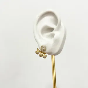 BRINCO EAR JACKET CORAÇÕES CRAVEJADOS