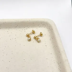 BRINCO MINI PÉROLA PENDURADA COM TARRAXA BABY