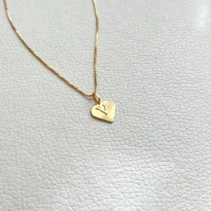 COLAR LETRA CORAÇÃO RÉPLICA OURO - V