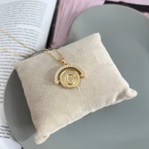 COLAR LETRA GIRATÓRIA ZIRCONIA CRISTAL - C