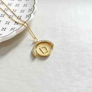 COLAR LETRA GIRATÓRIA ZIRCONIA CRISTAL - D