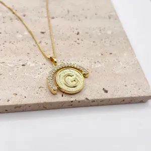 COLAR LETRA GIRATÓRIA ZIRCONIA CRISTAL - G