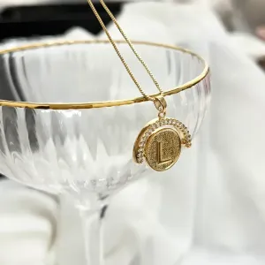 COLAR LETRA GIRATÓRIA ZIRCONIA CRISTAL - L