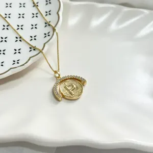 COLAR LETRA GIRATÓRIA ZIRCONIA CRISTAL - P