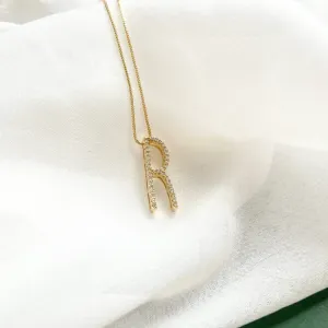 COLAR LETRA LONGA DE MICRO ZIRCONIAS - R