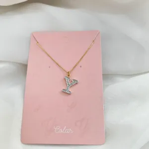COLAR LETRA MICRO ZIRCONIA - Y