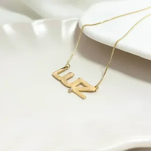 COLAR MANUSCRITO LUZ COM UMA PEDRINHA CRISTAL