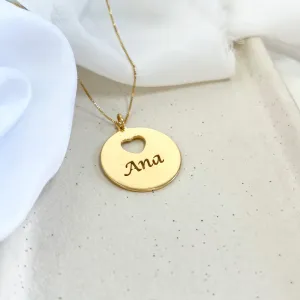 COLAR MEDALHA CORTE A LASER P1028 - ANA