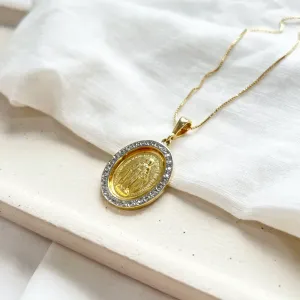 COLAR MEDALHA OVAL NOSSA SENHORA DAS GRAÇAS