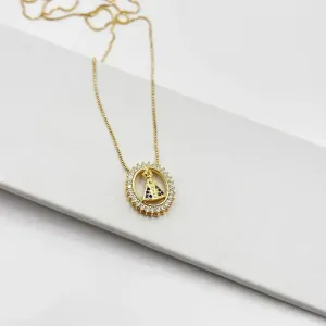 COLAR NOSSA SENHORA DE APARECIDA COM CÍRCULO DE ZIRCONIAS