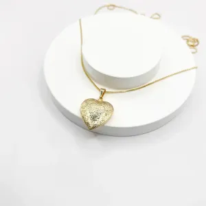 COLAR RELICÁRIO CORAÇÃO 2CM - VENEZIANA 45CM