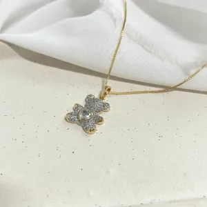 COLAR URSO COM CORAÇÃO DE ZIRCONIA - VENEZIANA 50CM