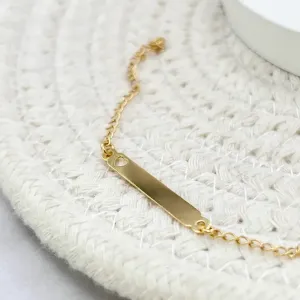 PULSEIRA DE PLACA INFANTIL PARA GRAVAÇÃO COM CORAÇÃO VAZADO