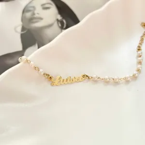PULSEIRA PÉROLAS INFANTIL DE NOME - LUISA