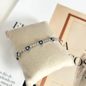 PULSEIRA RIVIERA COM OLHO GREGO DE CORAÇÕES