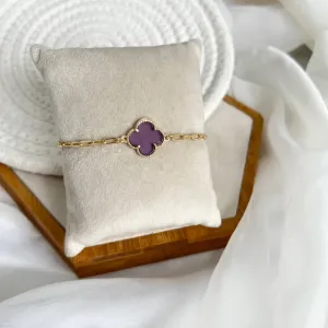 PULSEIRA TREVO LILÁS ACRÍLICO