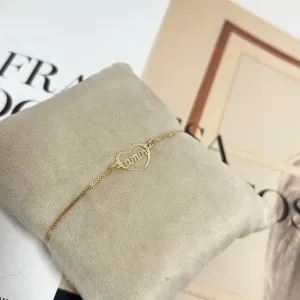 PULSEIRA VENEZIANA COM CORAÇÃO ESCRITO AMOR