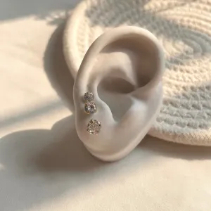 TRIO BRINCO PONTO DE LUZ 6MM - 5MM - 4MM