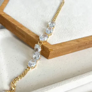 PULSEIRA 6 PEDRAS OVAIS DE ZIRCONIA