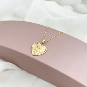 COLAR MEDALHA CORAÇÃO 1,8CM - 1 MENINA - VENEZIANA 45CM