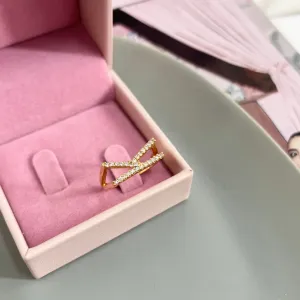 ANEL AJUSTÁVEL LETRA CRAVEJADA HORIZONTAL - K