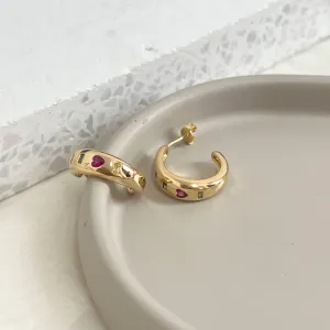 BRINCO ARGOLA COM DETALHES EM PEDRAS