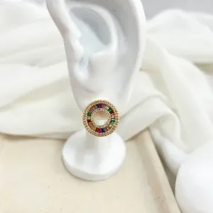 BRINCO CÍRCULO COM PEDRARIA EM ZIRCONIAS