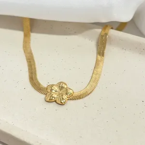 COLAR CHOKER FITA COM FLOR