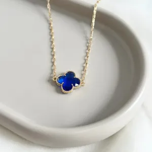 COLAR CHOKER TREVO AZUL BIC 40CM