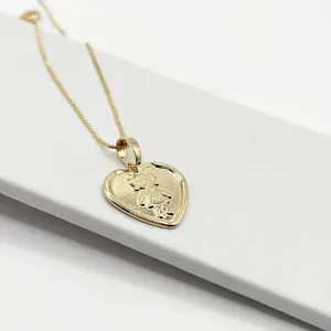 COLAR MEDALHA CORAÇÃO 1,8CM - 1 MENINA - VENEZIANA 45CM