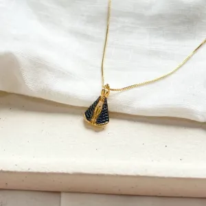 COLAR NOSSA SENHORA DE APARECIDA MANTO AZUL 1,5CM