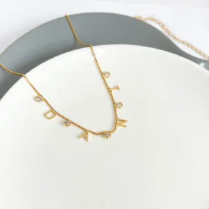 COLAR PERSONALIZADO 4 LETRAS E ZIRCONIAS INTERCALADAS - DANI