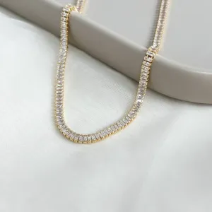COLAR RIVIERA BAGUETE COM FECHO RELÓGIO 45CM